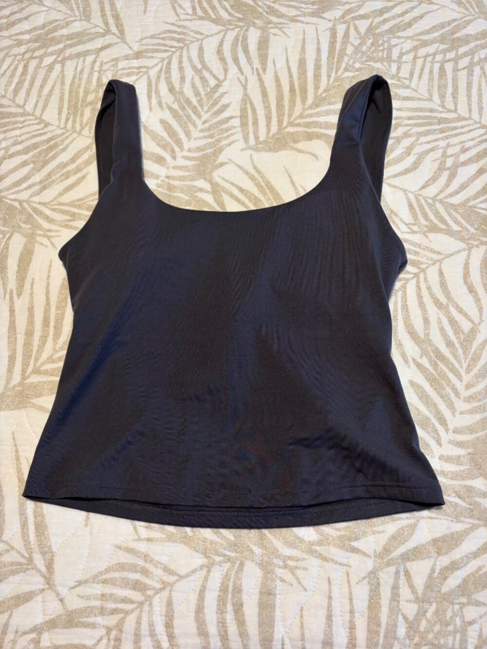 Fabletics Womens Grey Recycled Polyester Blend Padded Shelf Bra Tank Top Size S